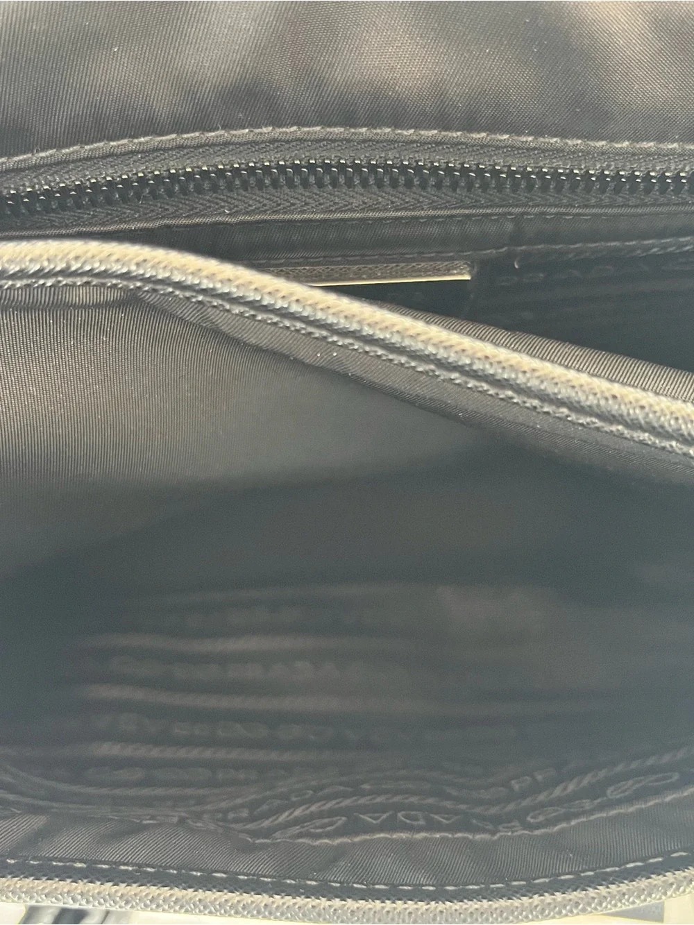 Prada Black Nylon Messenger Bag with Front Buckles